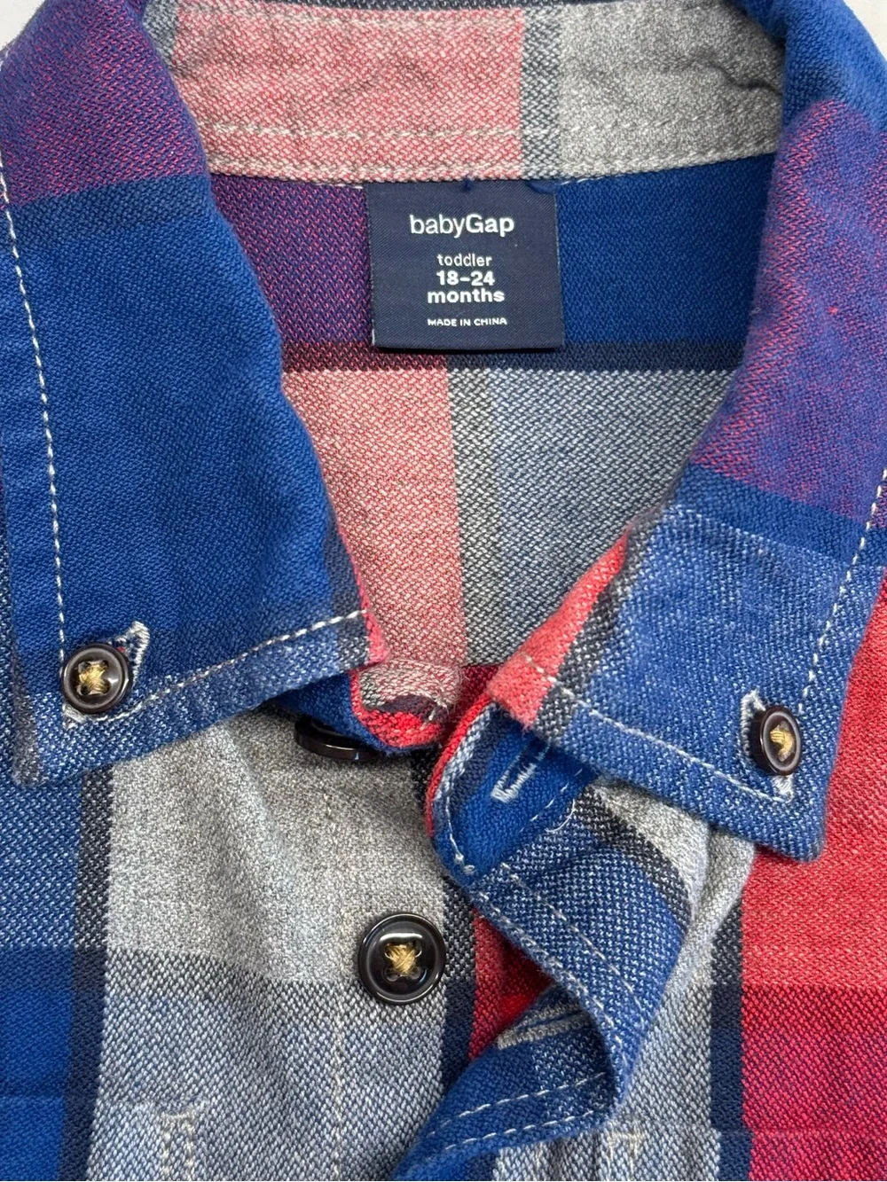 BabyGap Boys 18-24M Shirt Bundle Plaid Salmon Vintage Red